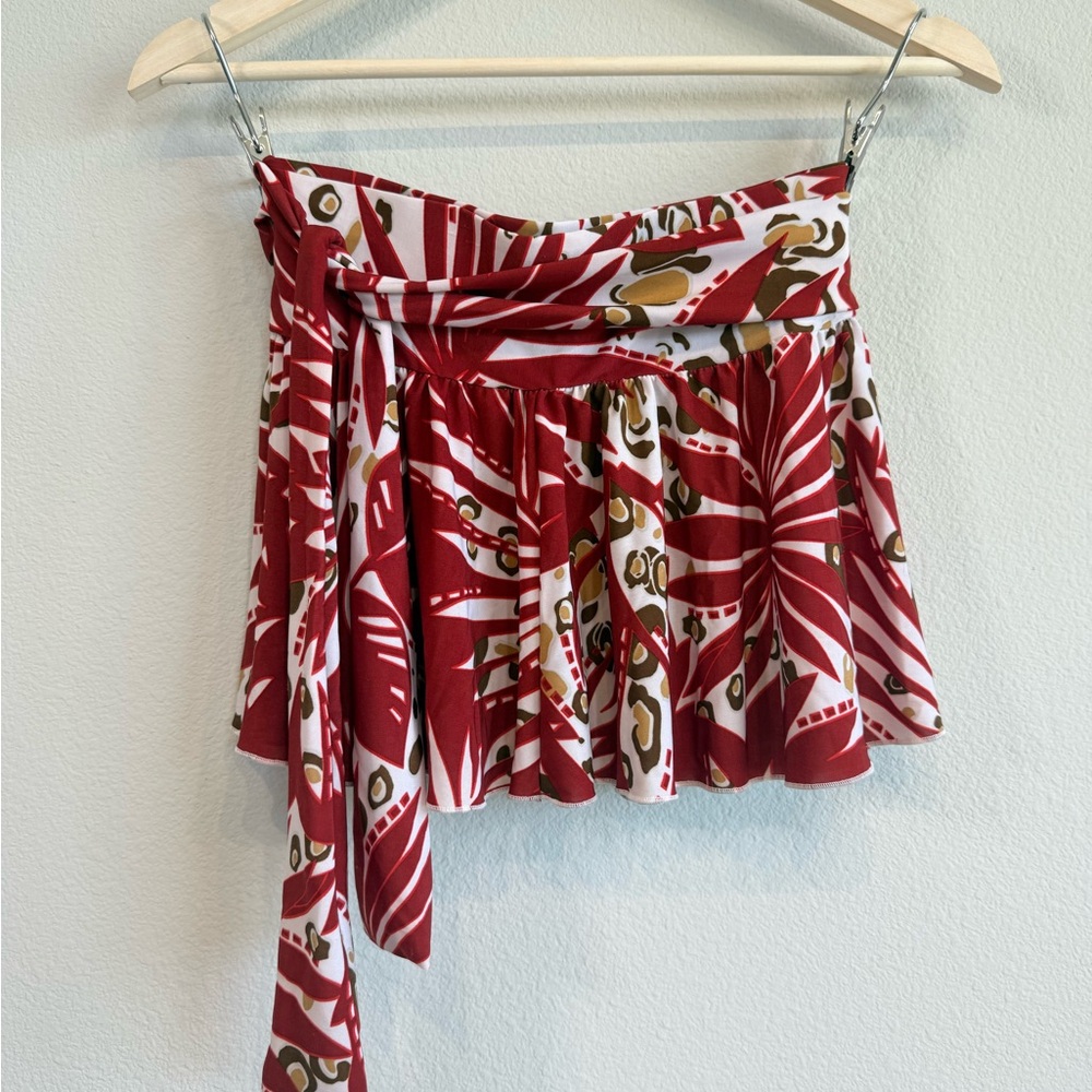 Y2K Floral/Animal Print Mini Skirt with Sash